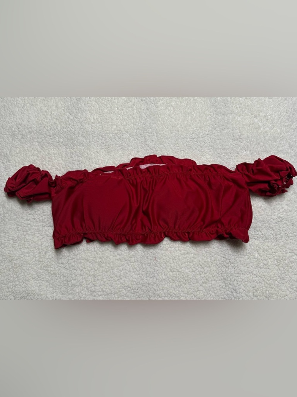 Off-Shoulder Red Bikini Top - Women's Swim